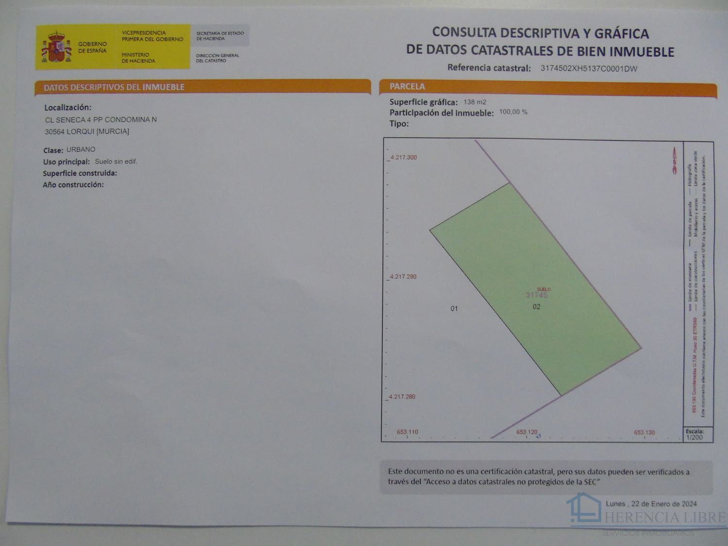 Venta de terreno en Lorqui